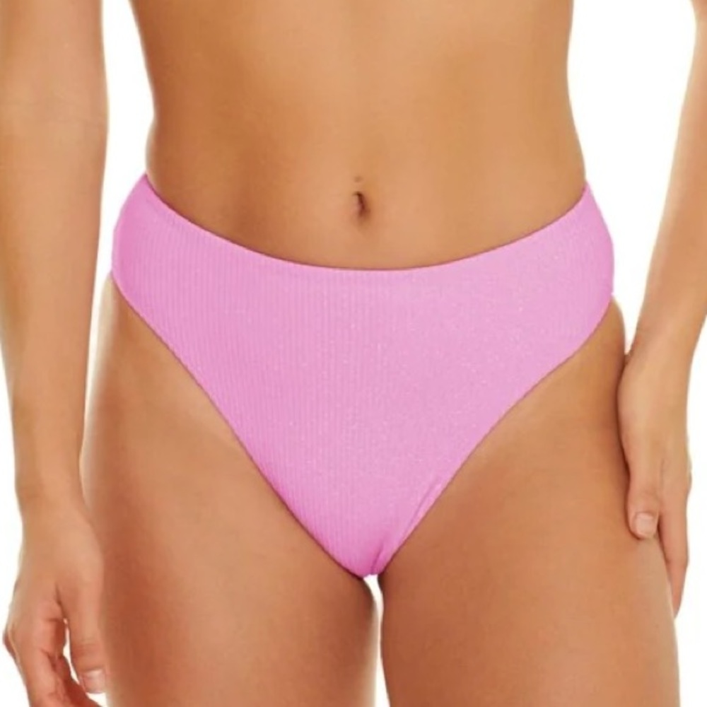 MONACO HIGH WAIST CHEEKY BIKINI BOTTOM - Blushing Pink - Size Large